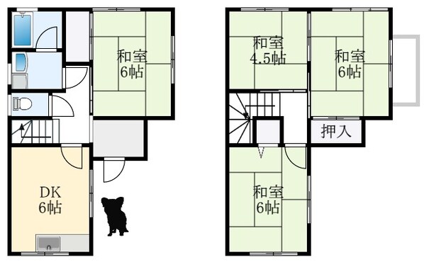 深井駅 徒歩8分の物件間取画像